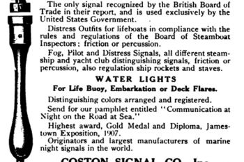 Publicidad de las señales Coston (1913)
